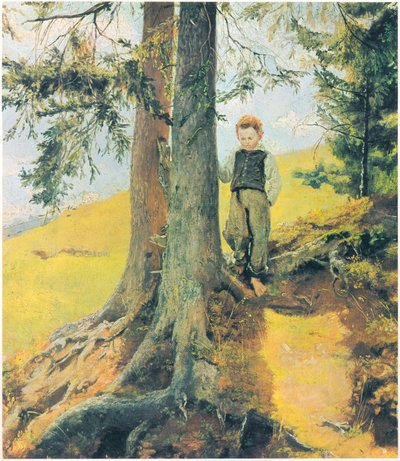 Boerenjongen aan de bosrand door Hans Thoma